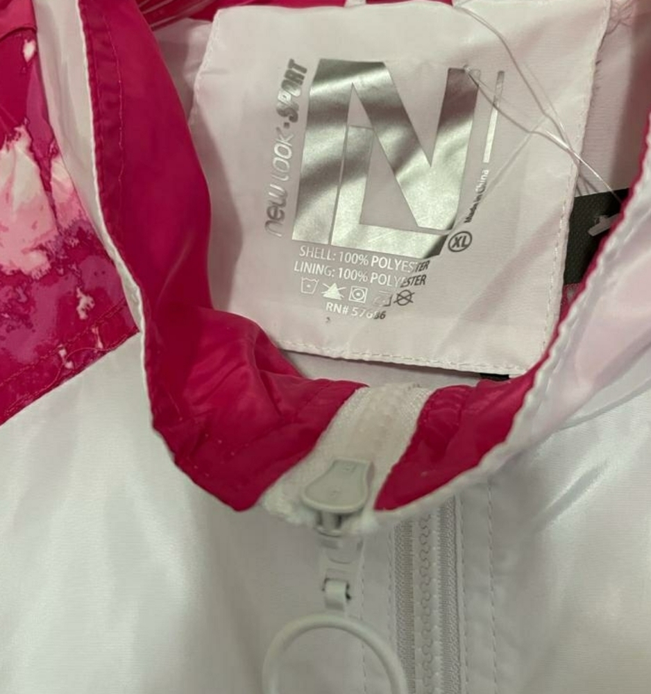 Women’s White & Pink Tie-Dye Windbreaker Jacket - Picture 3 of 3